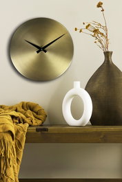 Wallity Reloj de Pared Decorativo de Metal Dorado y Negro